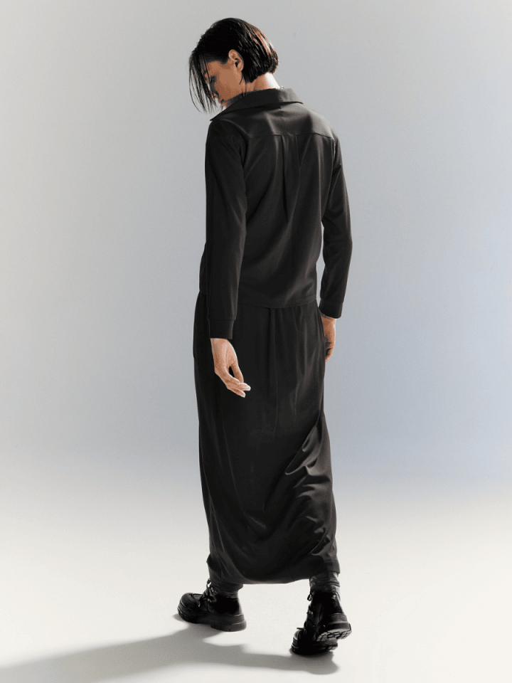 Soft Line - Etek Görünümlü Pantolon - Siyah