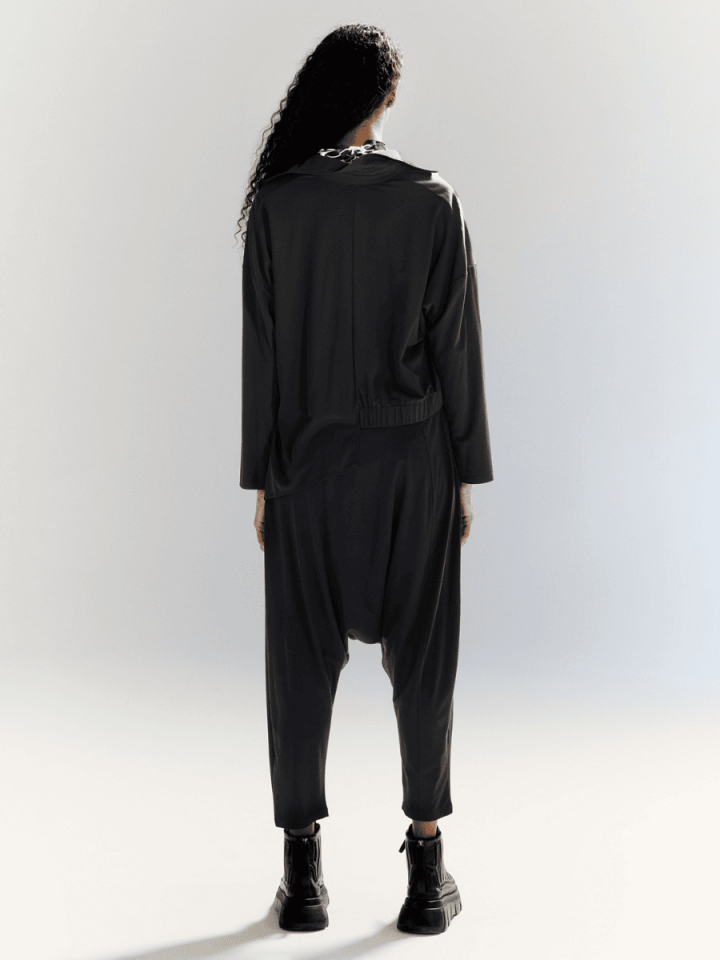 Soft Line - Cep Detaylı Şalvar - Siyah