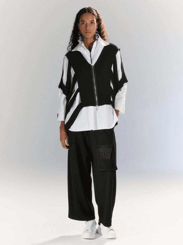 Eco Flow - Kuşgözü Detaylı Pantolon - Siyah