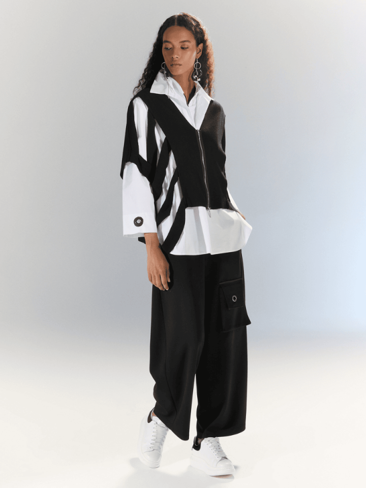 Eco Flow - Kuşgözü Detaylı Pantolon - Siyah