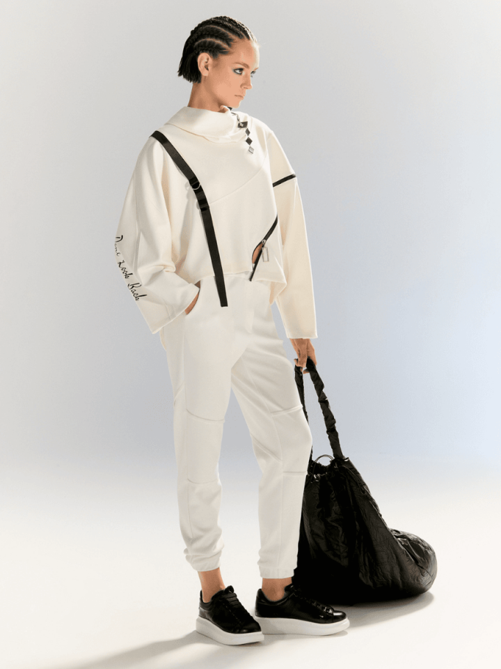 Eco Flow - Dikiş Detaylı Pantolon - Beyaz