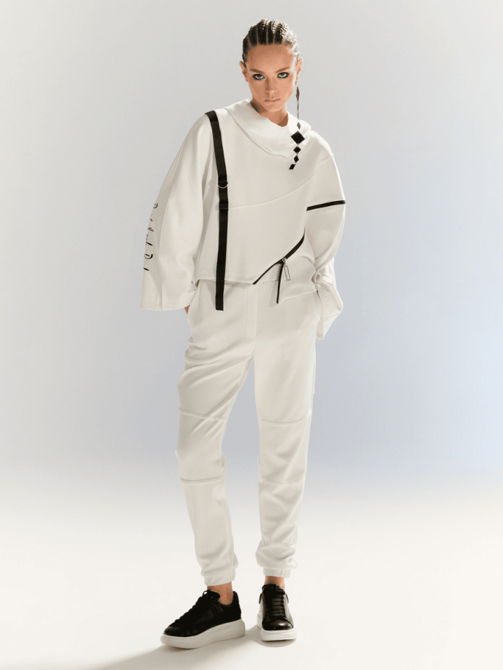 Eco Flow - Dikiş Detaylı Pantolon - Beyaz