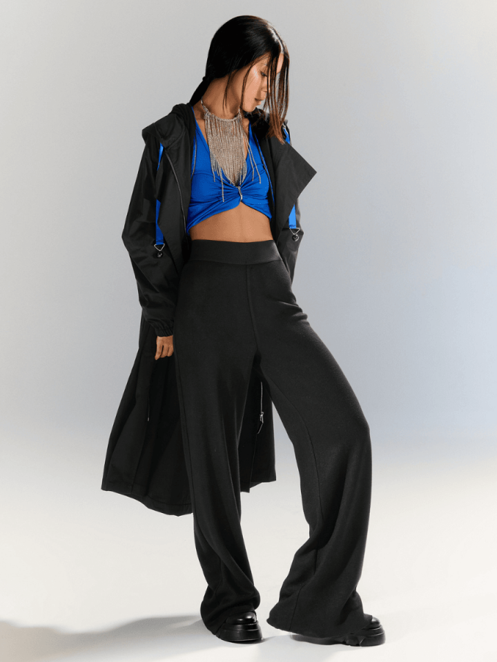 Urban - Saks Bağcıklı Trençkot - Siyah